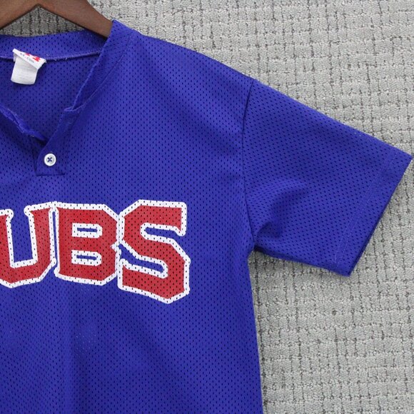 Vintage A4 x Chicago Cubs Jersey Kids Youth Small S Blue Logo Embroidered Y2k - Picture 2 of 10